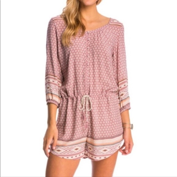 RIP Curl Indio Romper Size L Lightweight Vicose Pink Shorts Beach Summer Coverup - Picture 5 of 16